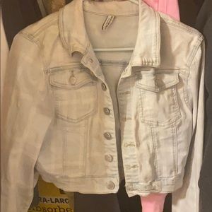 Light blue cropped jean jacket